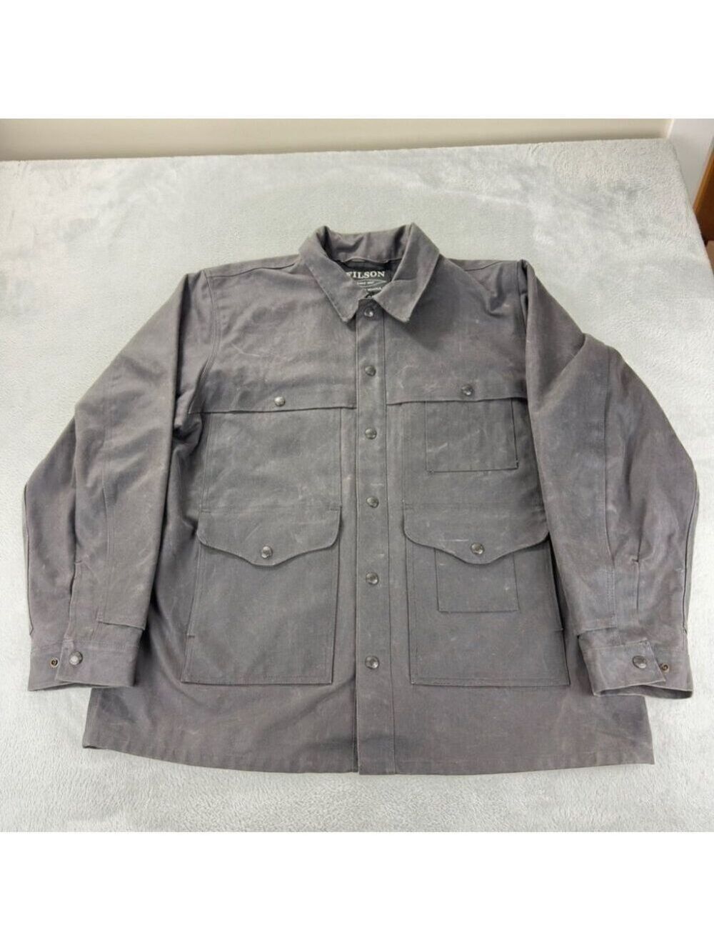 CC Filson Tin Cloth Short Lined Cruiser Jacket Mens XL Black Waxed Canvas